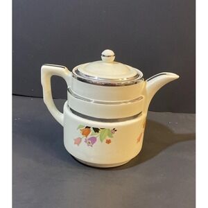 Hall's  China Three Tier Coffee Pot/teapot Vintage Crocus Pattern-8" Pre-owned